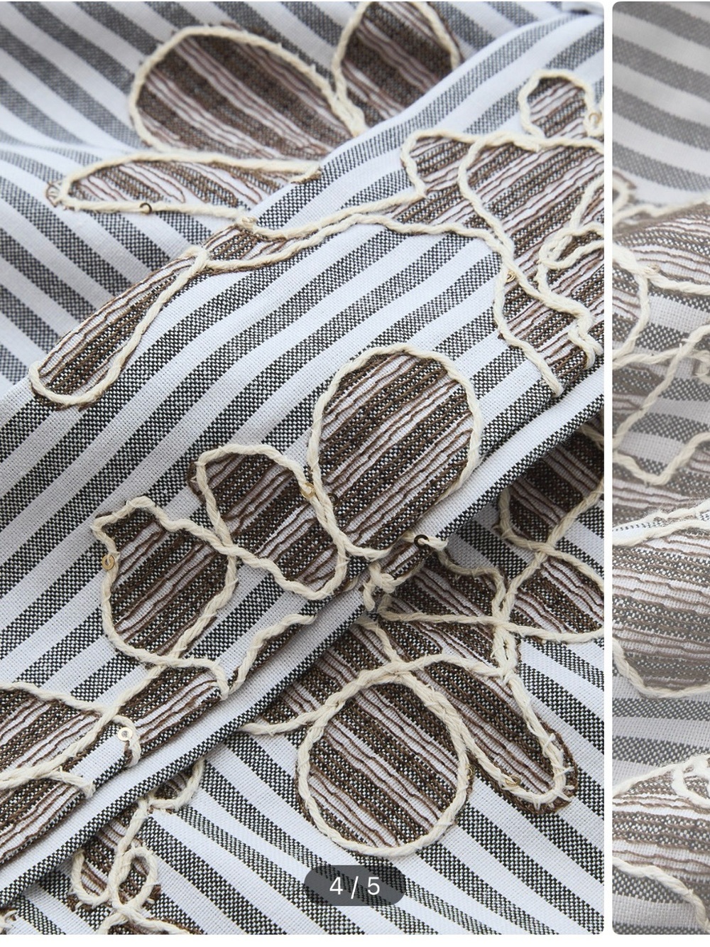 Commense Beige Floral Striped Mini Dress - Picture 4 of 6